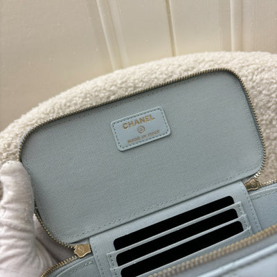 Chanel Classic Top Handle Small Vanity in 21K Baby Blue Lambskin LGHW