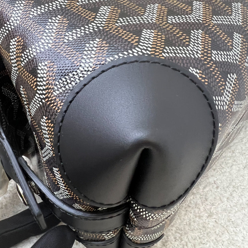 Goyard Bowling 25 Toiletry Pouch / Bag in Black Signature Goyardine Canvas and Black Leather