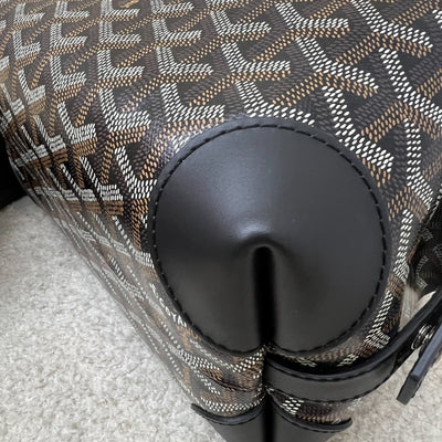 Goyard Bowling 25 Toiletry Pouch / Bag in Black Signature Goyardine Canvas and Black Leather
