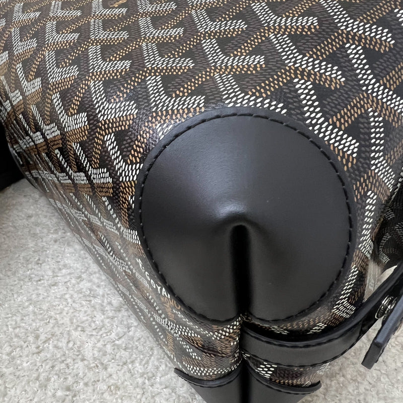 Goyard Bowling 25 Toiletry Pouch / Bag in Black Signature Goyardine Canvas and Black Leather