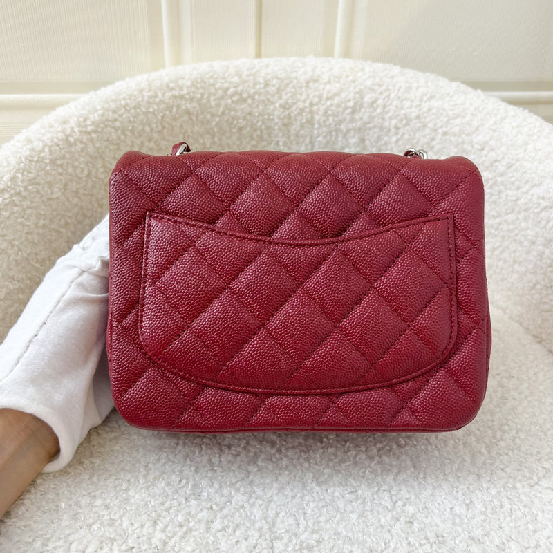 Chanel Classic Square Mini Flap in Red Caviar and SHW