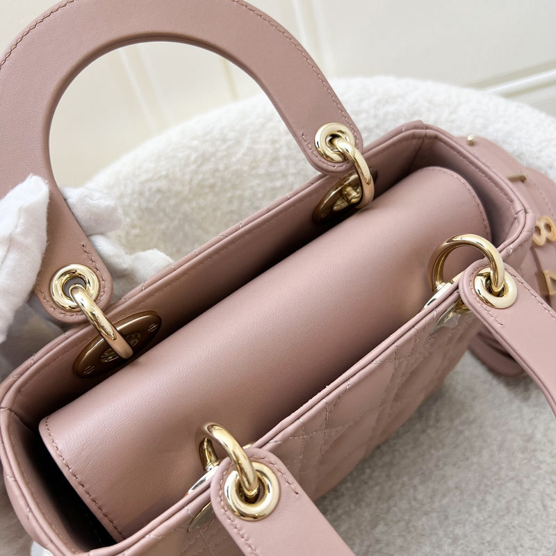 Dior Small Lady Dior My ABCDior Small Bag in Blush Pink Lambskin and LGHW (Model: M0538OCAL, Colour: M50P)