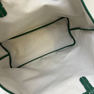 Goyard St Louis PM Tote in Green Signature Goyardine Canvas
