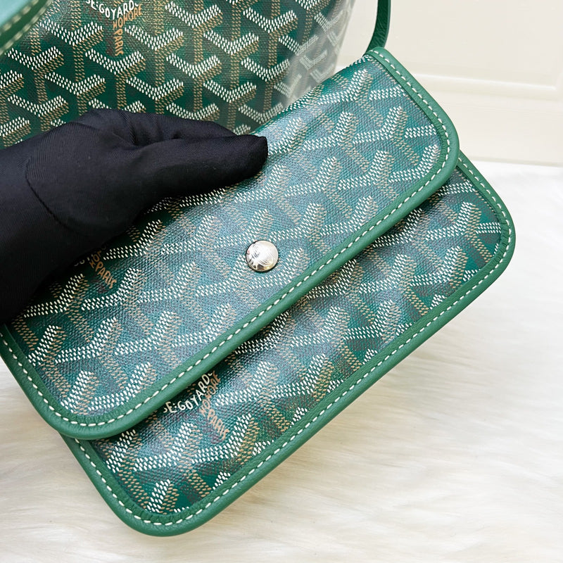 Goyard St Louis PM Tote in Green Signature Goyardine Canvas