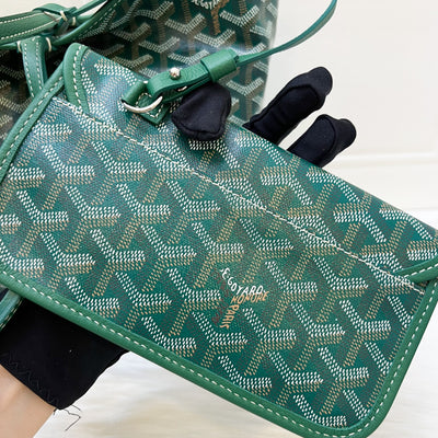 Goyard St Louis PM Tote in Green Signature Goyardine Canvas