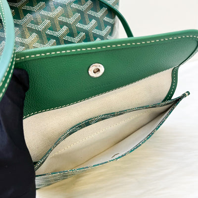 Goyard St Louis PM Tote in Green Signature Goyardine Canvas