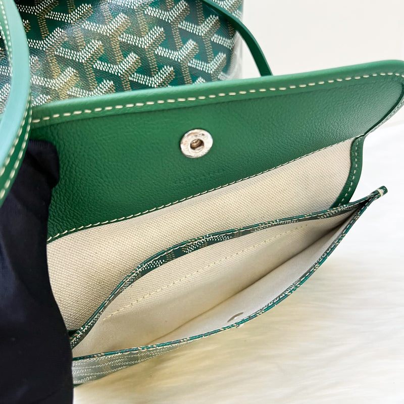Goyard St Louis PM Tote in Green Signature Goyardine Canvas
