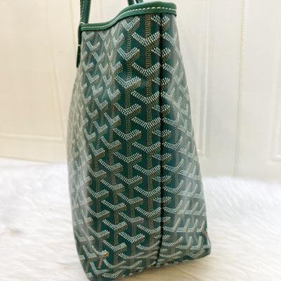 Goyard St Louis PM Tote in Green Signature Goyardine Canvas
