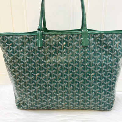 Goyard St Louis PM Tote in Green Signature Goyardine Canvas