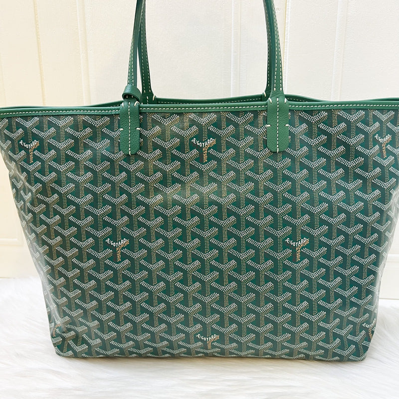 Goyard St Louis PM Tote in Green Signature Goyardine Canvas