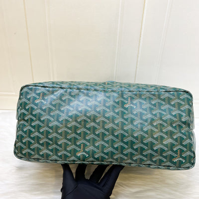 Goyard St Louis PM Tote in Green Signature Goyardine Canvas