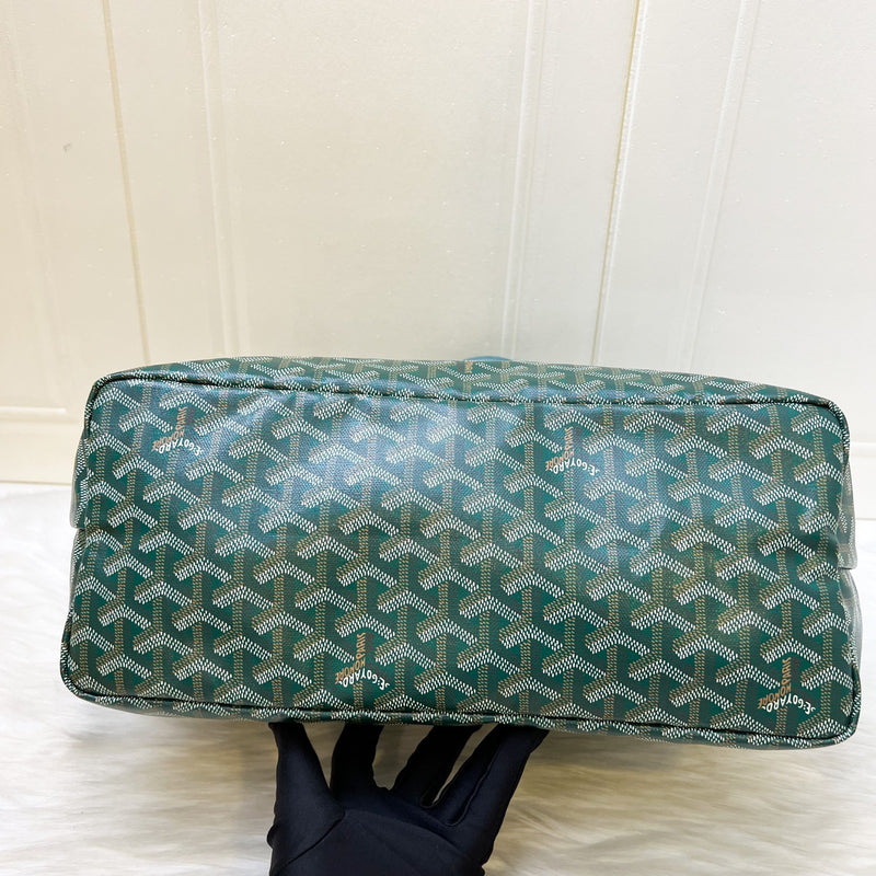 Goyard St Louis PM Tote in Green Signature Goyardine Canvas