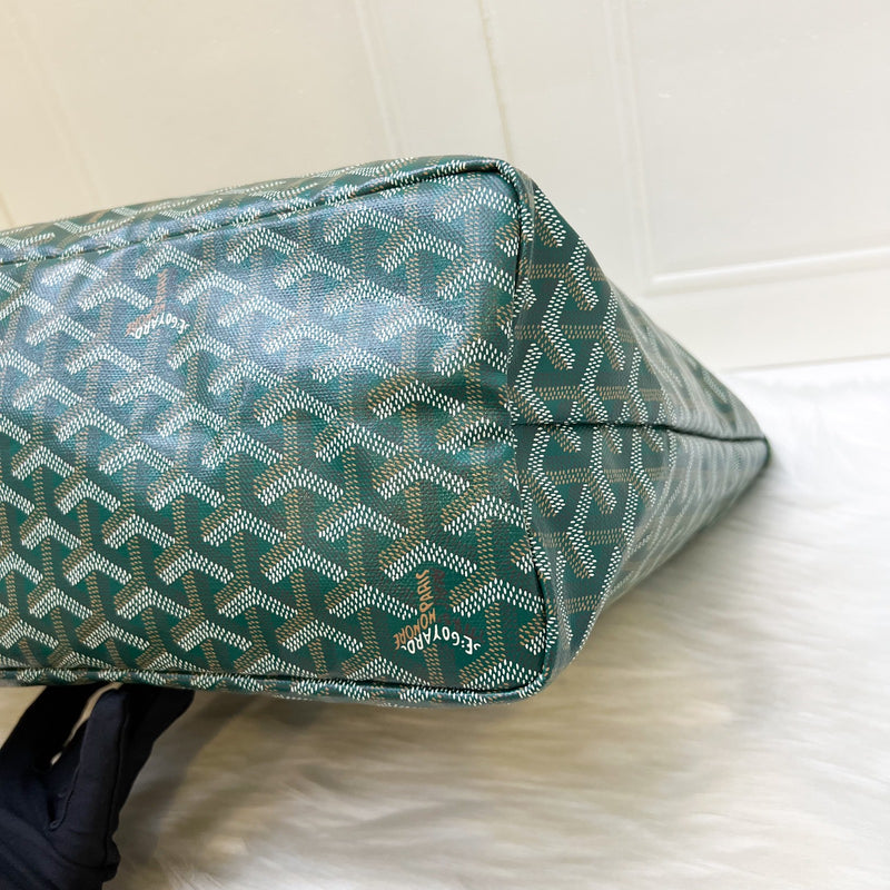 Goyard St Louis PM Tote in Green Signature Goyardine Canvas
