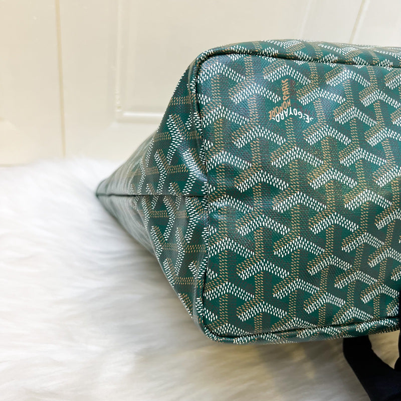 Goyard St Louis PM Tote in Green Signature Goyardine Canvas