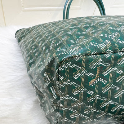 Goyard St Louis PM Tote in Green Signature Goyardine Canvas