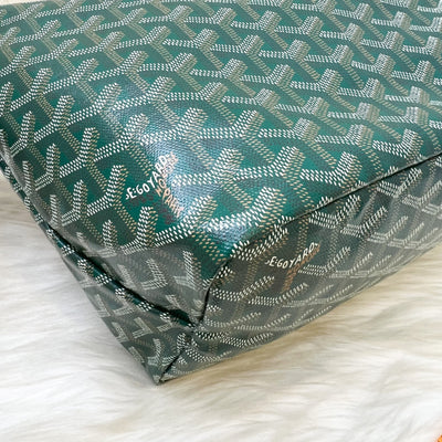Goyard St Louis PM Tote in Green Signature Goyardine Canvas