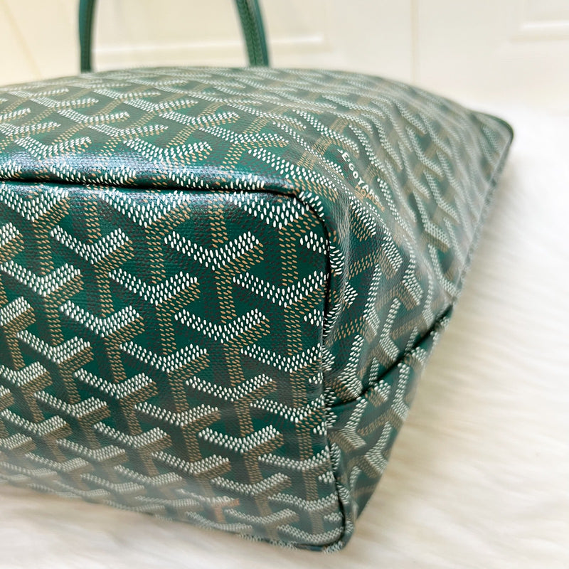 Goyard St Louis PM Tote in Green Signature Goyardine Canvas