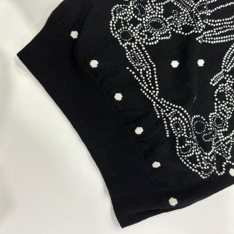 Hermes " Brides de gala" Short Sleeve Sweater in Noir (63% Cashmere)