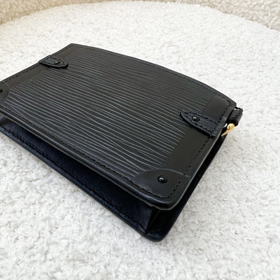 LV Trunk Multicartes Card Holder with Key Ring in Black Epi Leather and GHW