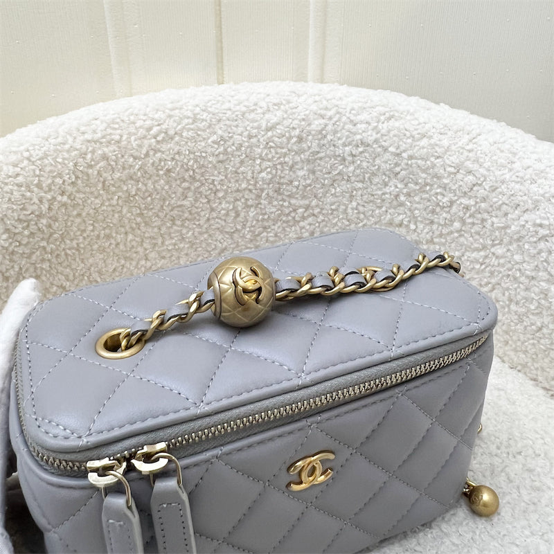 Chanel Pearl Crush Small Vanity in Grey Lambskin and AGHW