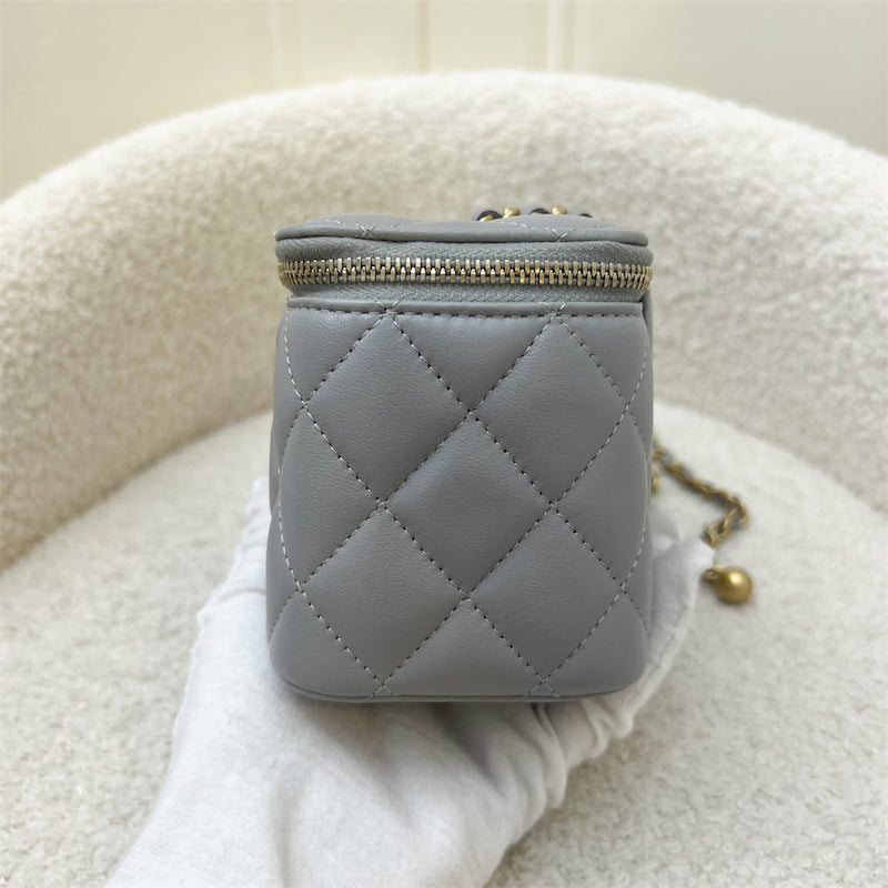 Chanel Pearl Crush Small Vanity in Grey Lambskin and AGHW