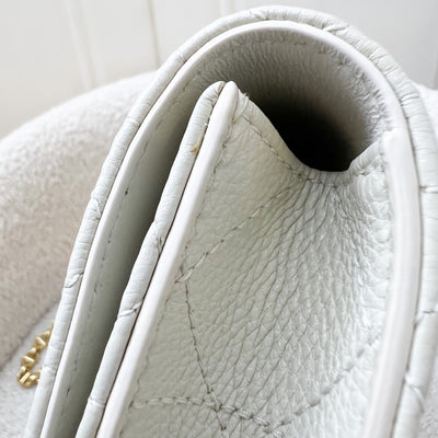 Dior Caro Wallet on Chain WOC / Belt Bag in White Calfskin and GHW