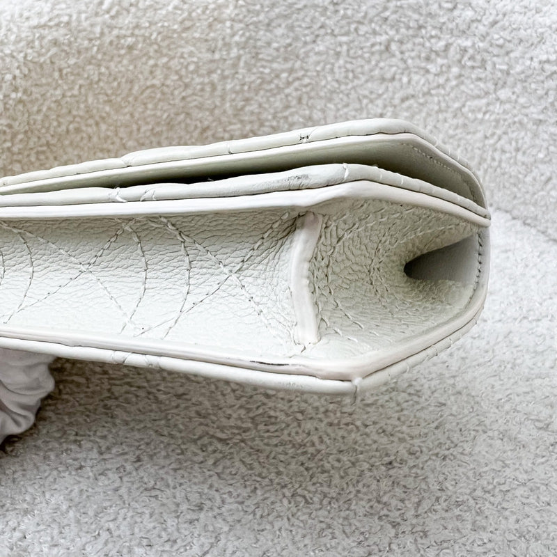 Dior Caro Wallet on Chain WOC / Belt Bag in White Calfskin and GHW