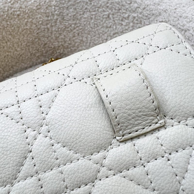 Dior Caro Wallet on Chain WOC / Belt Bag in White Calfskin and GHW