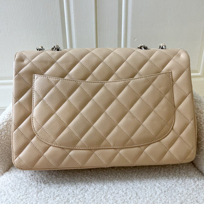 Chanel Jumbo Classic Single Flap SF in Beige Caviar and SHW