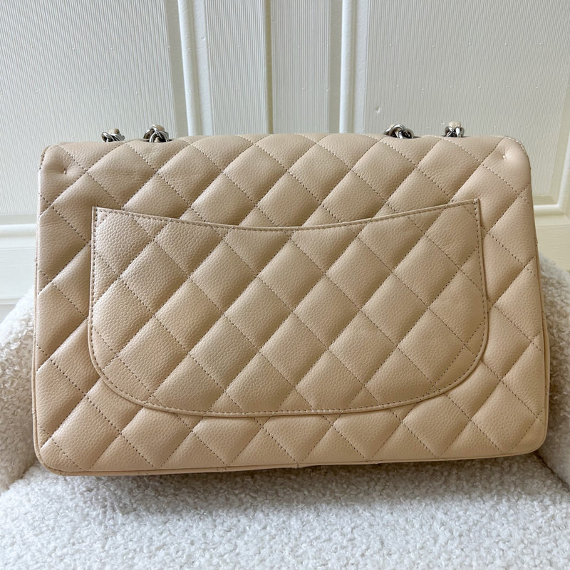 Chanel Jumbo Classic Single Flap SF in Beige Caviar and SHW