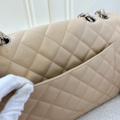 Chanel Jumbo Classic Single Flap SF in Beige Caviar and SHW