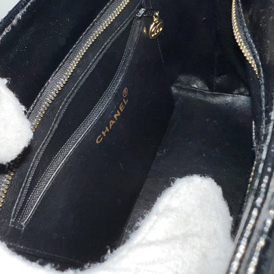 Chanel Vintage Medallion Tote in Black Glossy Calfskin and AGHW