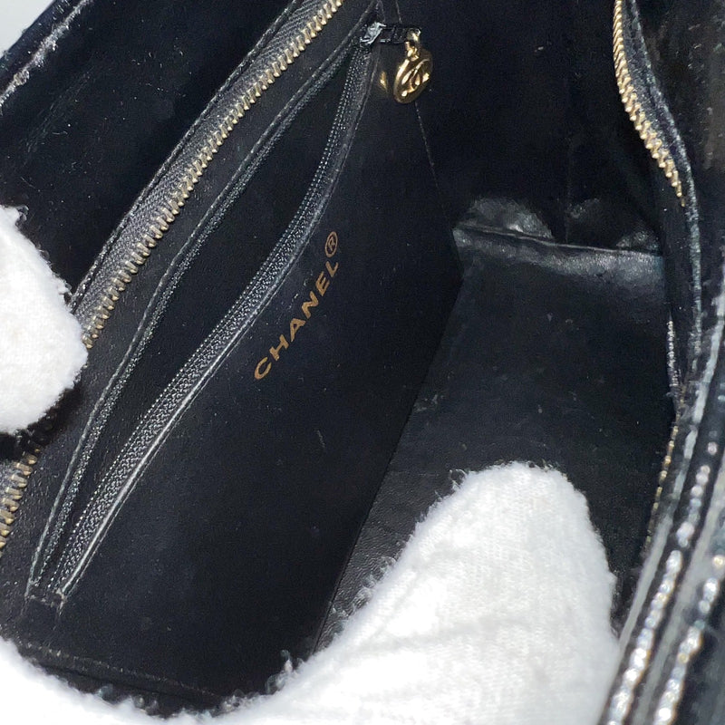 Chanel Vintage Medallion Tote in Black Glossy Calfskin and AGHW