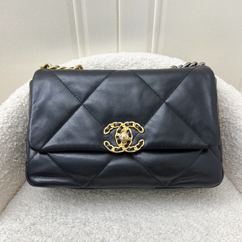 Chanel 19 Small Flap in Black Goatskin and 3-tone HW