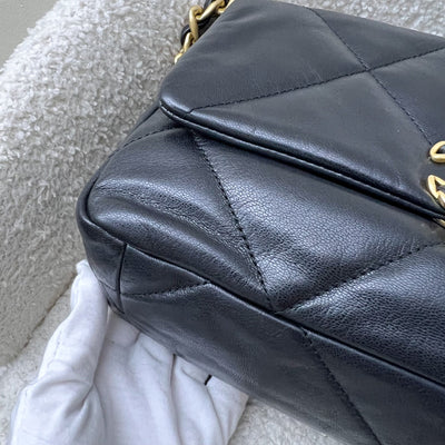 Chanel 19 Small Flap in Black Goatskin and 3-tone HW