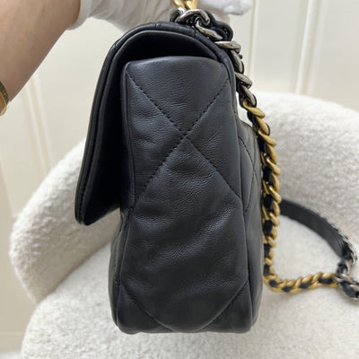 Chanel 19 Small Flap in Black Goatskin and 3-tone HW