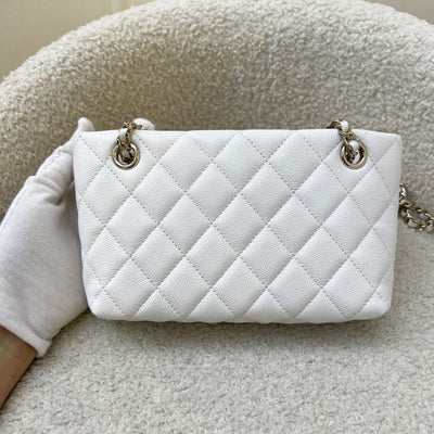 Chanel 25C Mini Clutch with Chain in White Caviar LGHW (Model: AP4423)