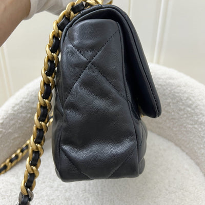 Chanel 19 Small Flap in Black Goatskin and 3-tone HW