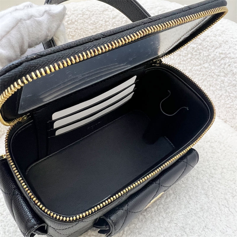 Chanel Multi Pocket Vanity Case Bag Black Caviar and LGHW – Brands Lover