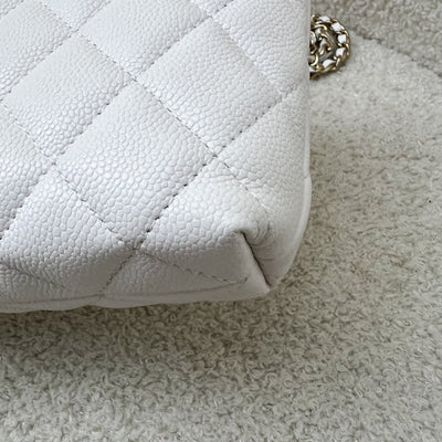 Chanel 25C Mini Clutch with Chain in White Caviar LGHW (Model: AP4423)