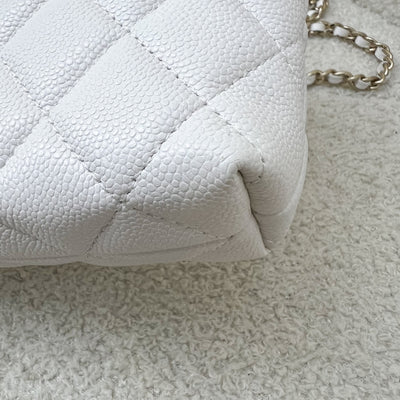 Chanel 25C Mini Clutch with Chain in White Caviar LGHW (Model: AP4423)