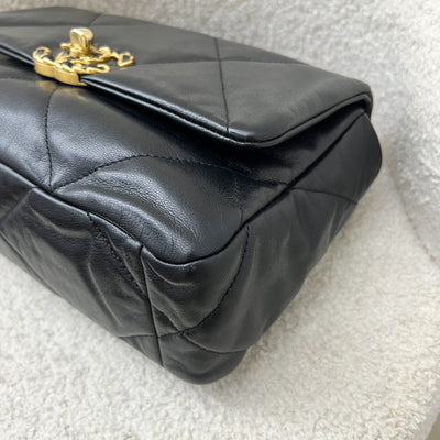 Chanel 19 Small Flap in Black Goatskin and 3-tone HW