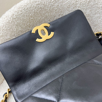 Chanel 19 Small Flap in Black Goatskin and 3-tone HW