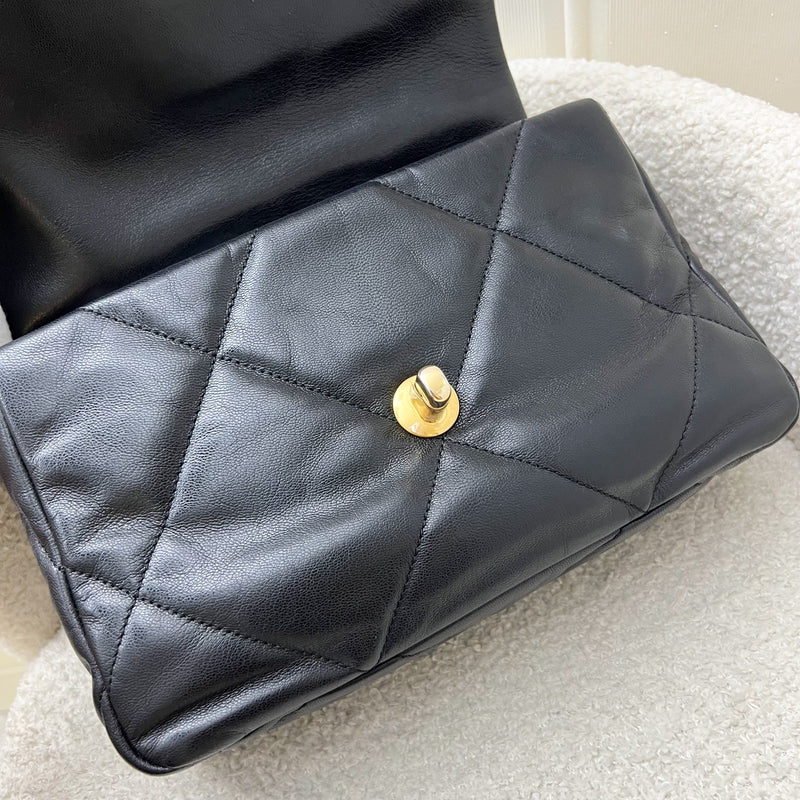 Chanel 19 Small Flap in Black Goatskin and 3-tone HW