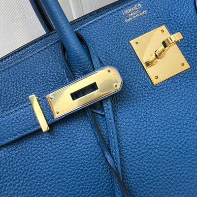 Hermes Birkin 30 in Bleu De Galice Togo Leather and GHW