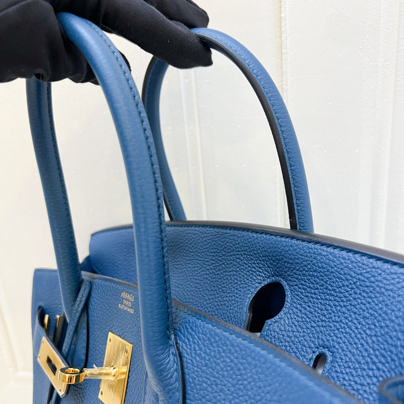 Hermes Birkin 30 in Bleu De Galice Togo Leather and GHW