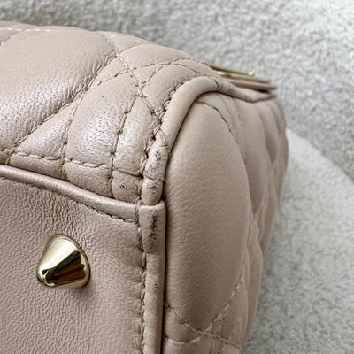 Dior Medium Lady Dior in Rose Beige Lambskin and LGHW (New Version with Adjustable Strap)