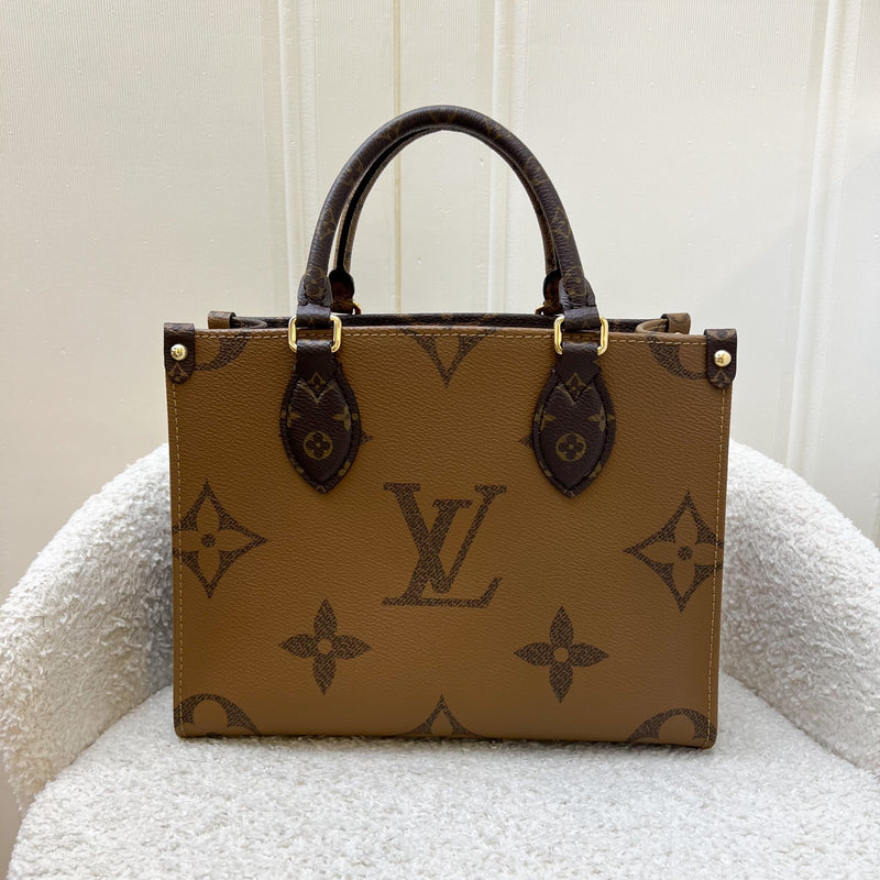 LV Onthego PM in Monogram and Reverse Monogram Canvas and GHW