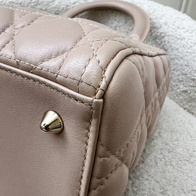 Dior Medium Lady Dior in Rose Beige Lambskin and LGHW (New Version with Adjustable Strap)