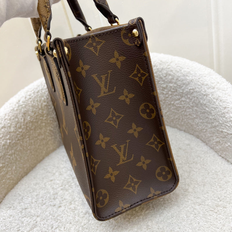 LV Onthego PM in Monogram and Reverse Monogram Canvas and GHW